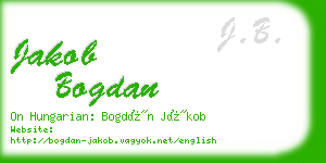 jakob bogdan business card